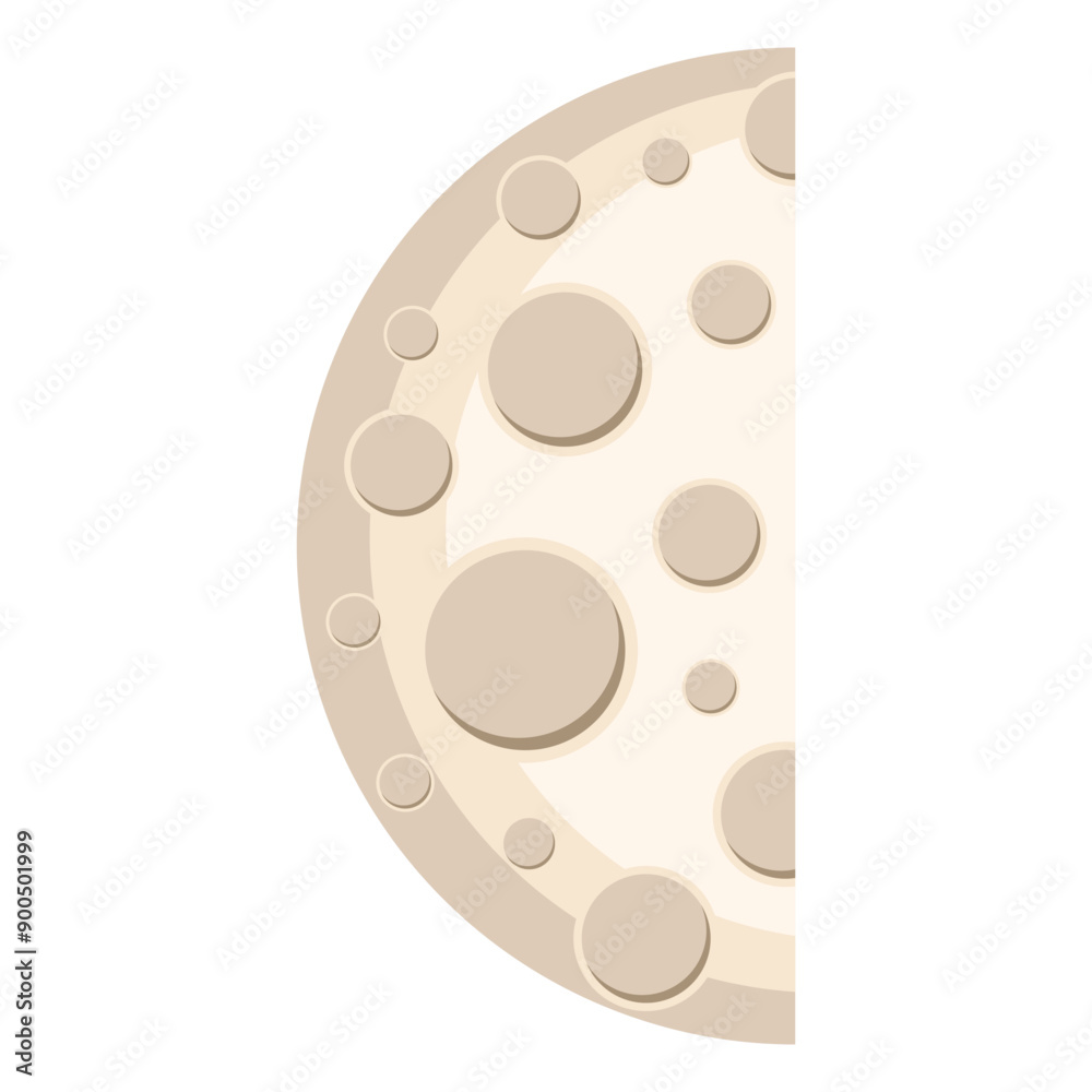 Fototapeta premium Flat Half Moon Illustration