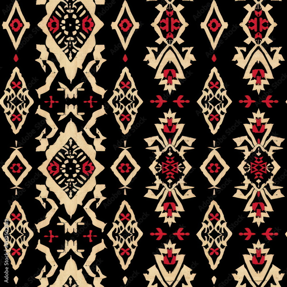 Fototapeta premium Textile repeat pattern of tribal seamless pattern silk texture