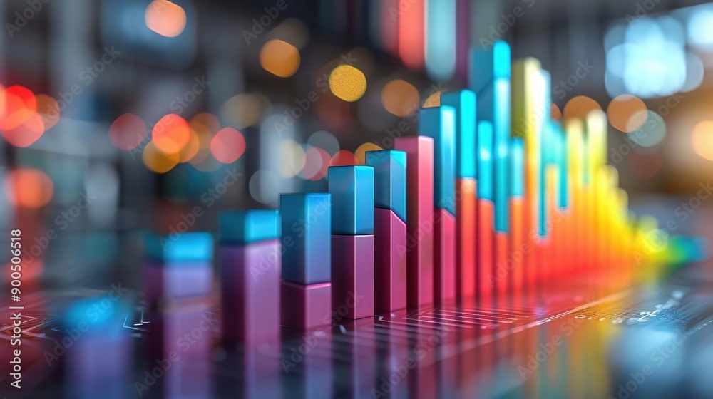 3D Colorful Bar Graph Illustration: Rising Trend, Financial Growth, Data Visualization, Business Success, Market Analysis, Progress Report 3D Colorful Bar Graph Illustration: Rising Trend, Financial Growth, Data Visualization, Business Success, Market Analysis, Progress Report
