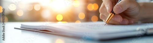 Estate Planning with Light Accents Key documents in an estate plan highlighted with soft light, emphasizing important areas.