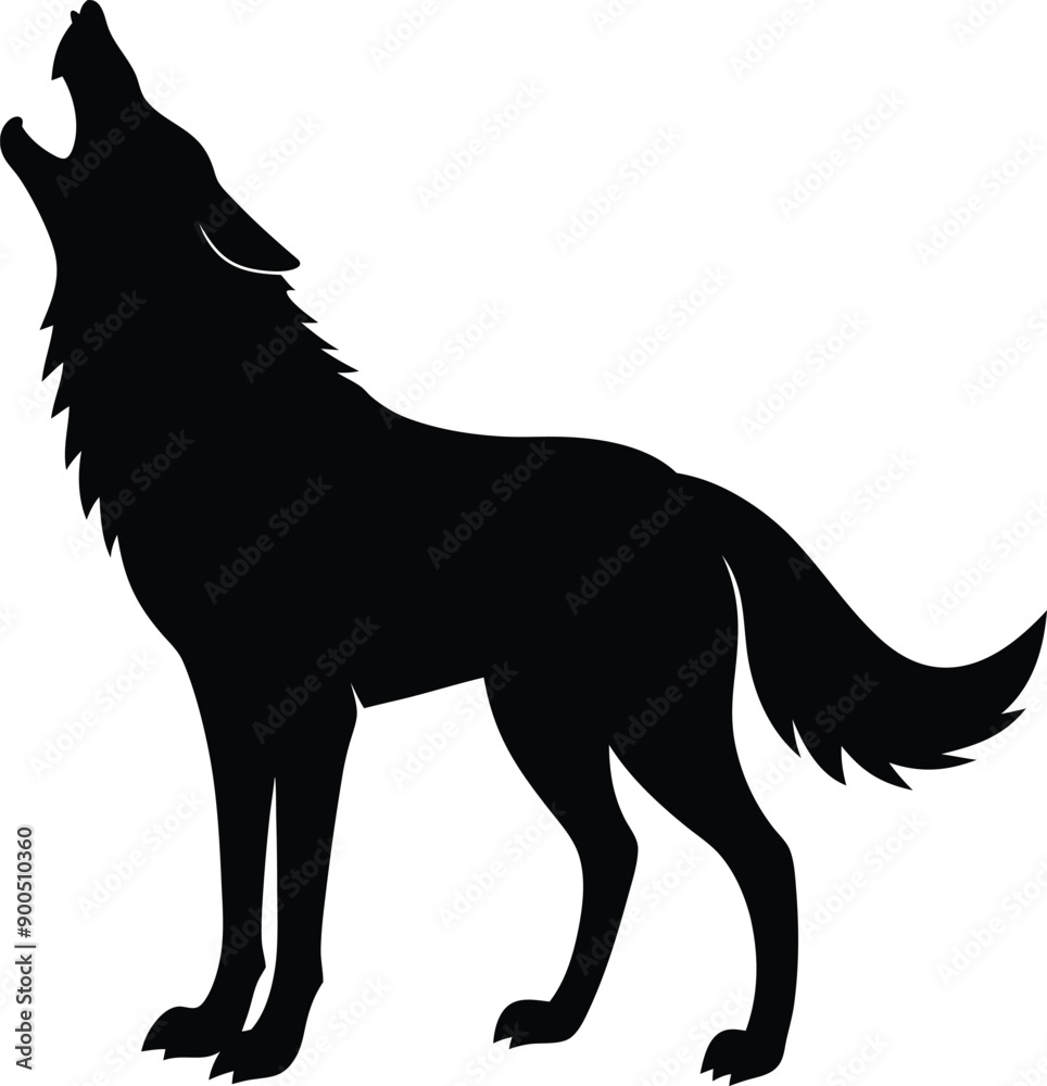 Wolf howling silhouette vector illustration Wolf howling silhouette vector illustration