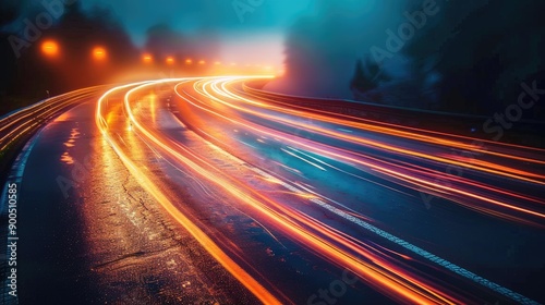 Gradient light effects creating a sense of speed