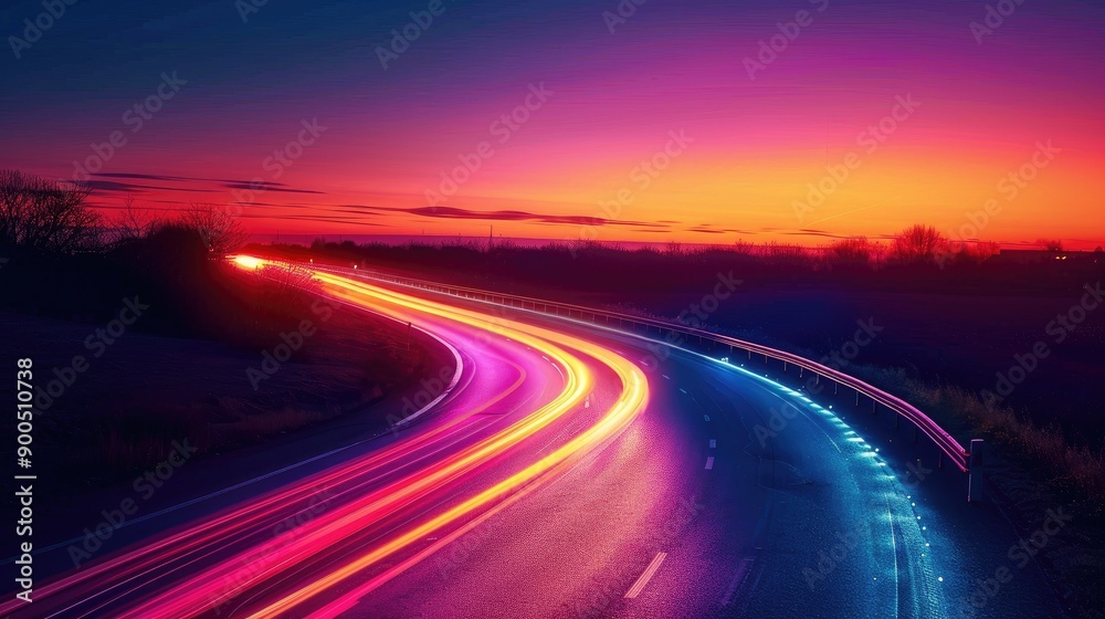 Gradient light effects creating a sense of speed