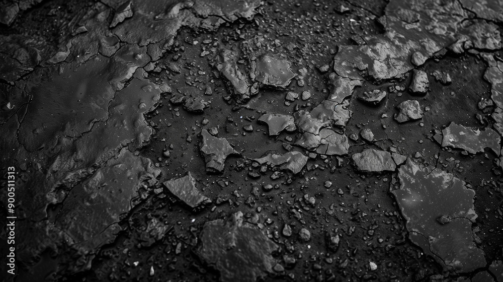 A black and white photo of a rocky surface