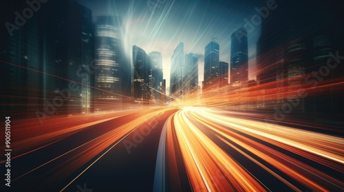 Gradient light trails with a sense of speed