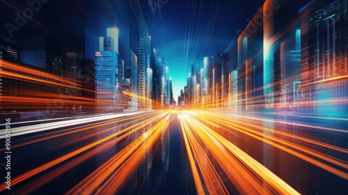 Gradient light trails with a sense of speed