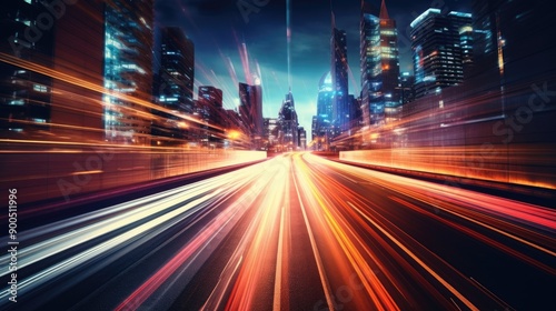 Gradient light trails with a sense of speed