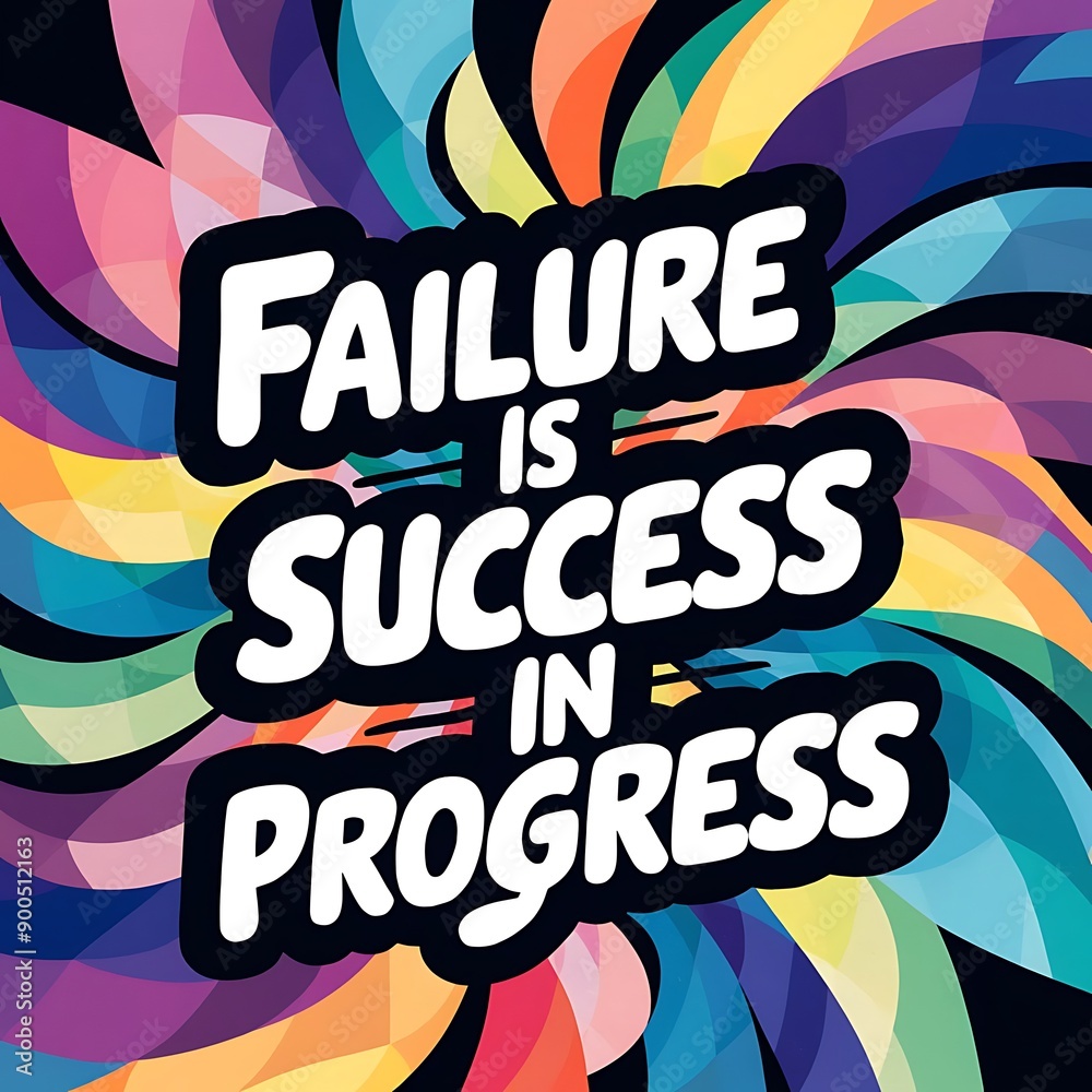 Failure is Success in Progress (T-shirt Design Motivational Quote, Illustration ,Typography)