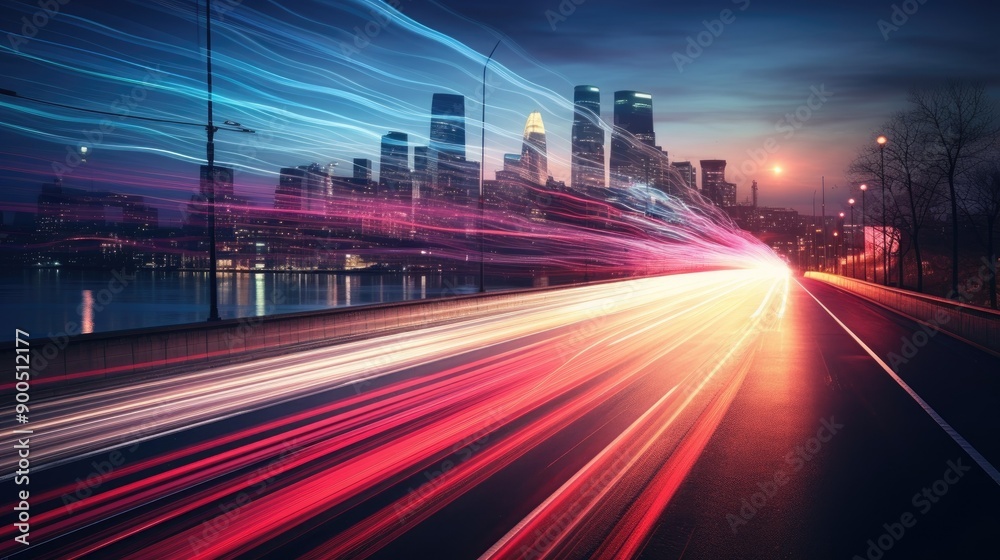 Gradient light trails with a sense of speed Gradient light trails with a sense of speed