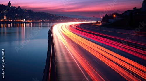 Gradient light trails with a sense of speed