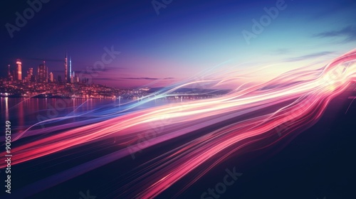 Gradient light trails with a sense of speed