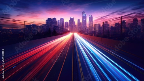 Gradient light trails with a sense of speed