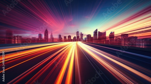 Gradient light trails with a sense of speed