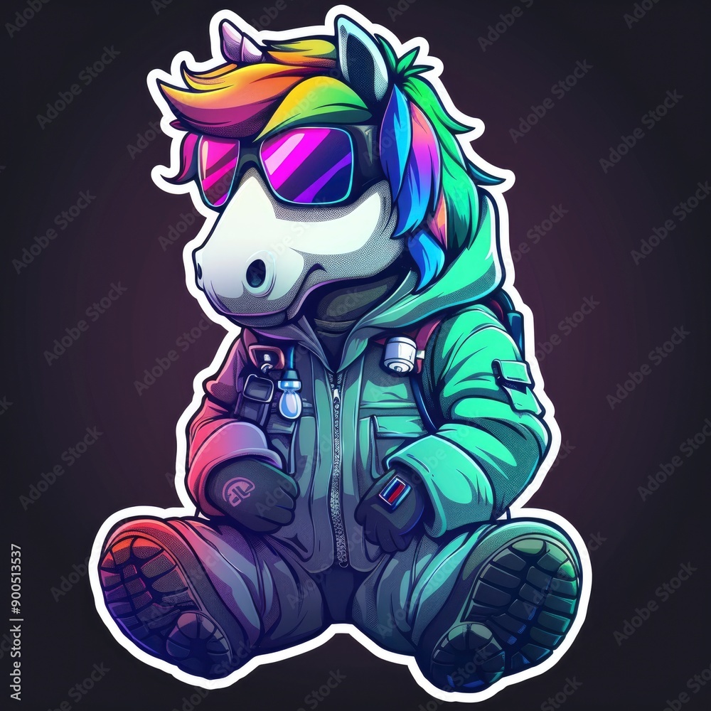 Cool Unicorn in a Stylish Winter Outfit Cool Unicorn in a Stylish Winter Outfit