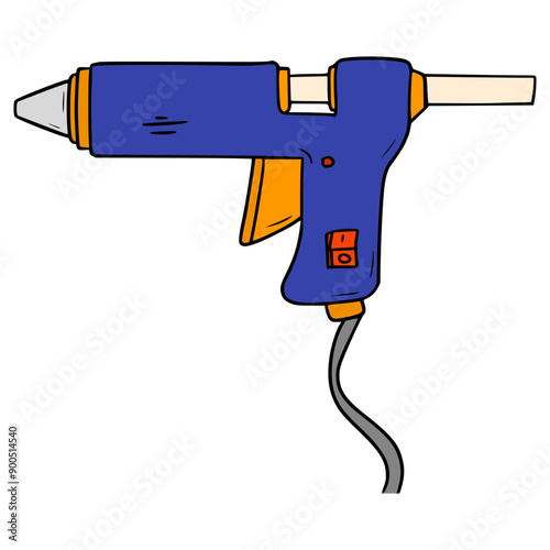 glue gun illustration hand drawn isolated vector