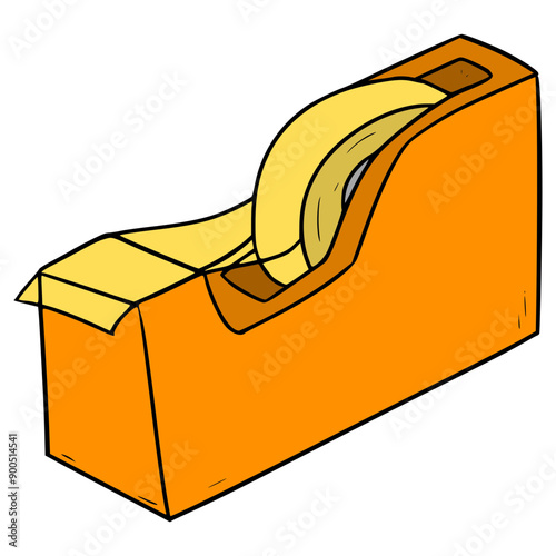 tape dispenser illustration hand drawn isolated vector