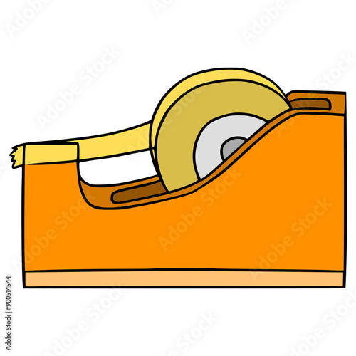 tape dispenser illustration hand drawn isolated vector