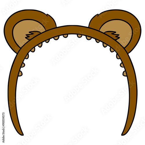 panda or bear ears headband illustration hand drawn isolated vector
