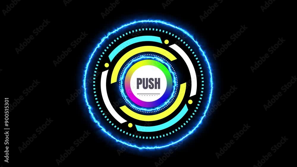 Circle animation push button templet 4k