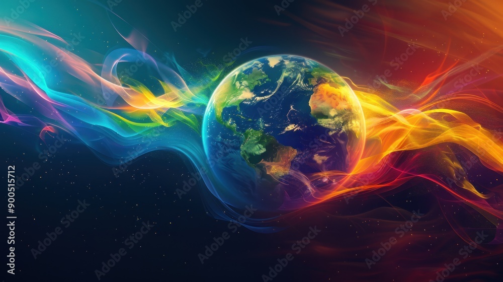 Fototapeta premium Earth In Cosmic Embrace