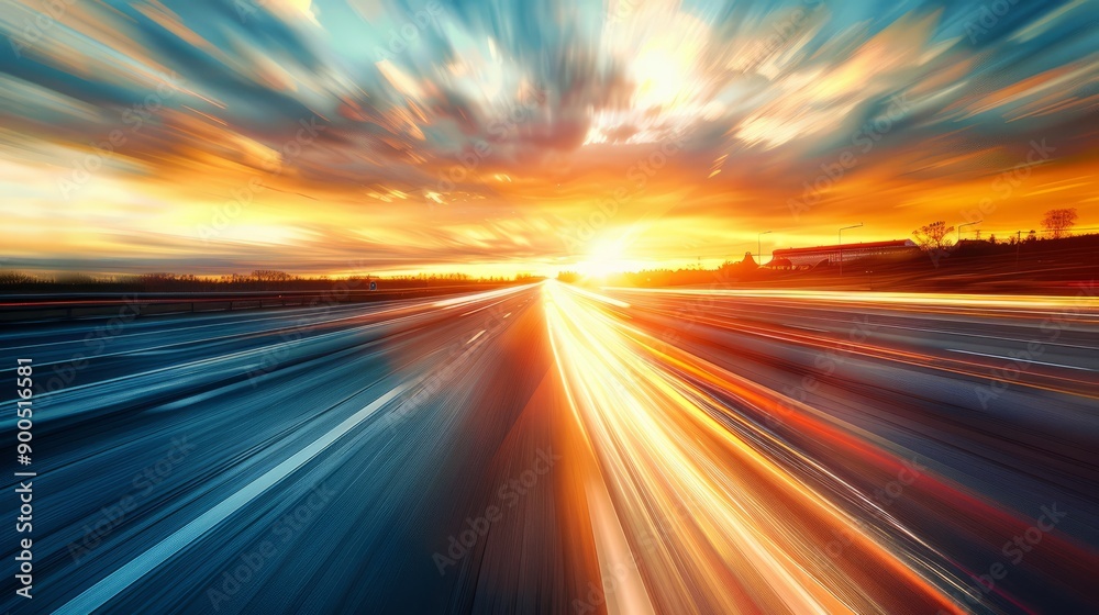 Capture a moving vehicle on the road with a slower shutter speed to create a motion blur effect, adding a sense of dynamism to the tranquil sunset scene. - Capture a moving vehicle on the road with a slower shutter speed to create a motion blur effect, adding a sense of dynamism to the tranquil sunset scene. -
