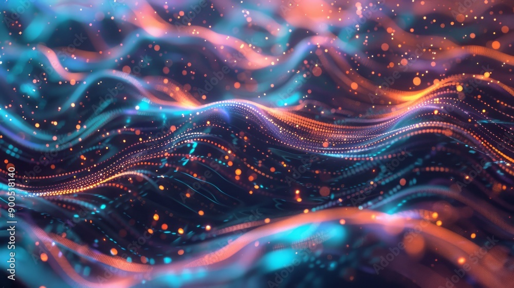 Create a scene with flowing, dynamic data streams and digital information moving through a 3D space --ar 16:9 Job ID: 247cd285-a77a-4fcd-8b18-79a373e92b8a