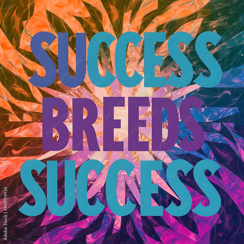 Success Breeds Success colorful background (T-shirt Design Motivational Quote, Illustration ,Typography) Success Breeds Success colorful background (T-shirt Design Motivational Quote, Illustration ,Typography)