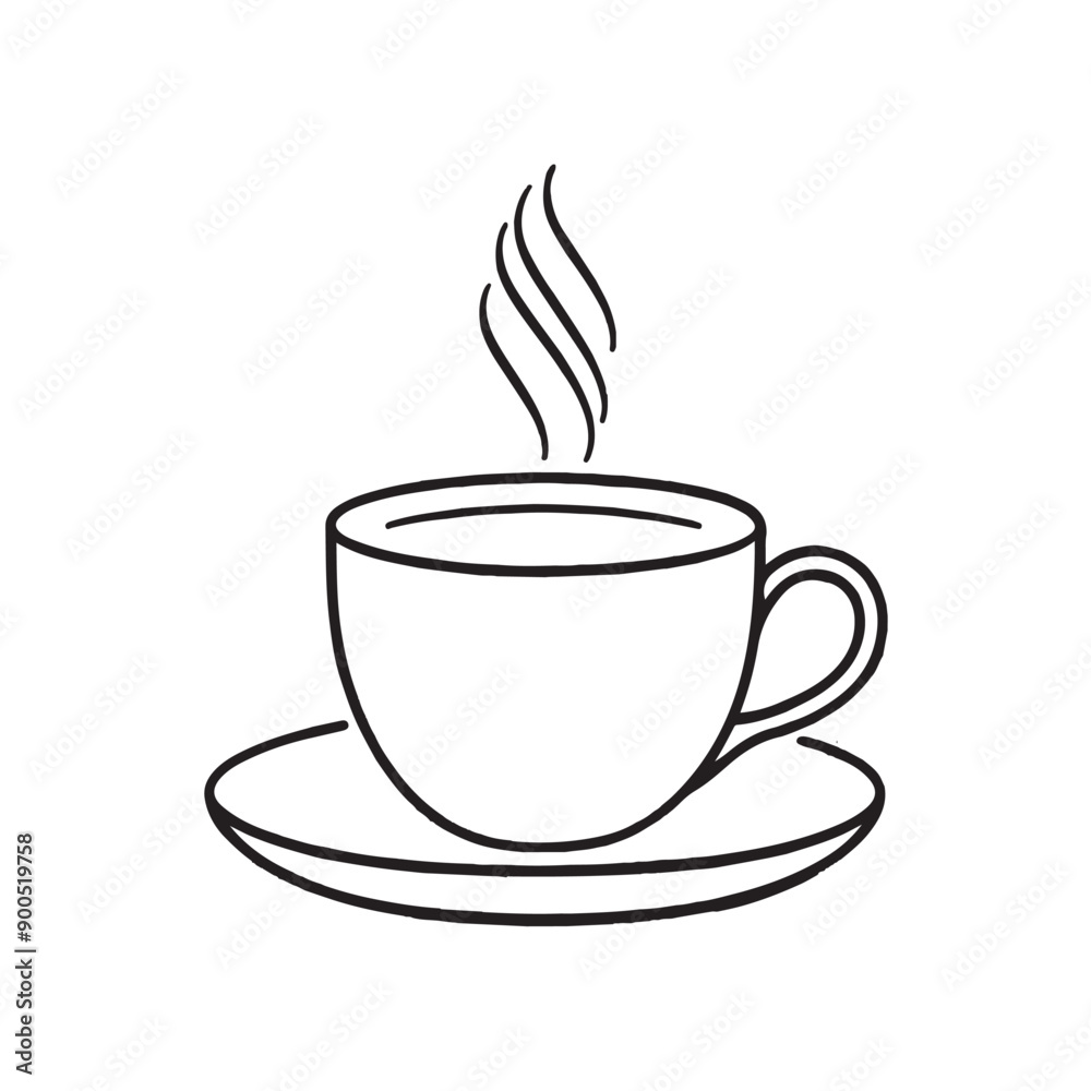 a minimalist line art illustration of a coffee cup a minimalist line art illustration of a coffee cup