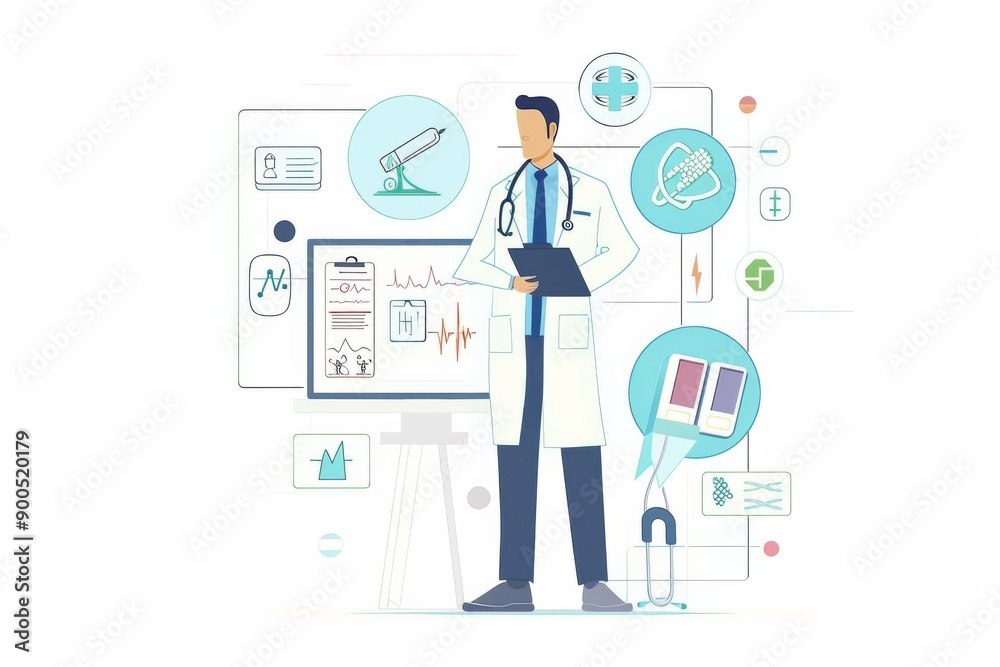 Conceptual medical illustration isolated created with Generative AI Conceptual medical illustration isolated created with Generative AI