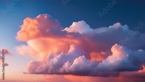 colorful twilight sky background with beautiful pink and orange cloud on idyllic blue evening sky romantic sunset sky backdrop © Roland