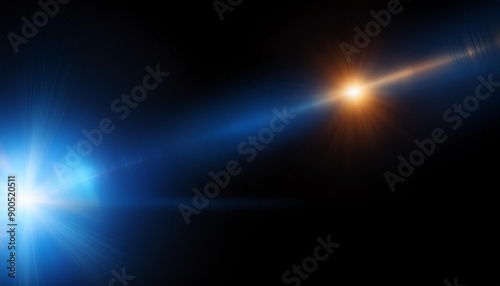 blue optical lens flares light leaks cool warm tint optical lens flares color effect on black © Roland