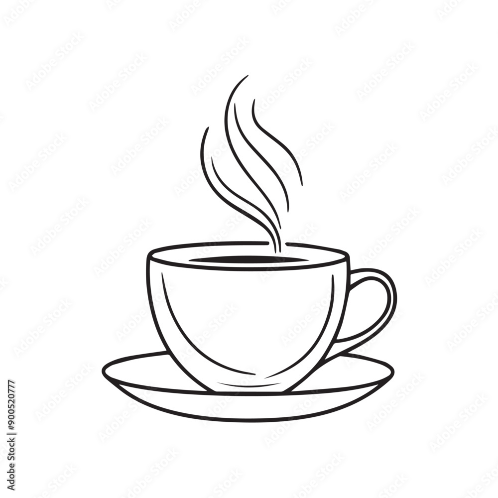 a minimalist line art illustration of a coffee cup a minimalist line art illustration of a coffee cup
