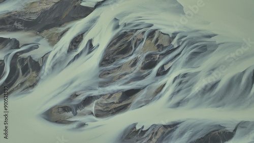 Braided Colourful Glacial rivers in Iceland