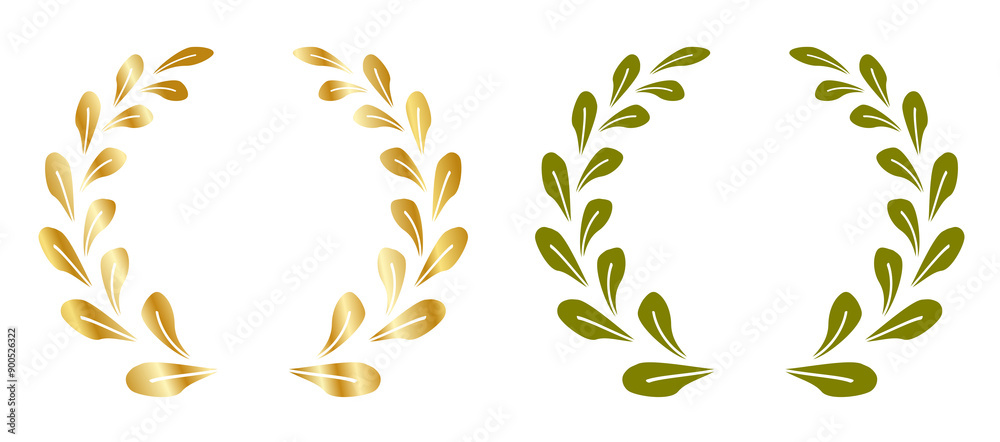 Fototapeta premium golden laurel wreath award isolated 