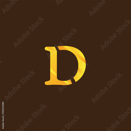D font logo, abstract D letter logo design.