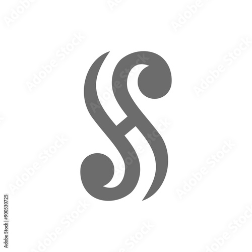 Wallpaper Mural the logo consists of the letter S and H. Abstract, outline and elegant. Torontodigital.ca