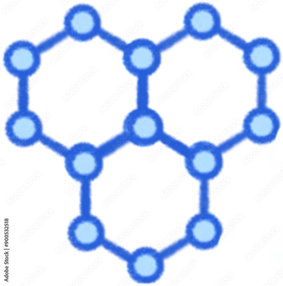An illustrated diagram featuring icons representing the formulas of chemical elements and molecules