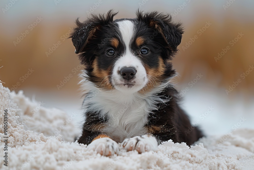 Adorable Puppy Plays in the Snow Adorable Puppy Plays in the Snow