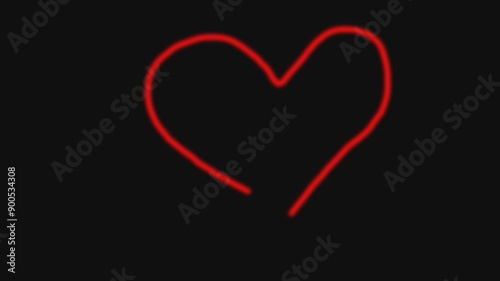 Friendship day, Valentine Days Red Heart Stroke Motion Graphic. 3d Heart flying love loop Animation video with alpha channel.