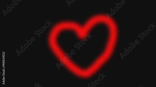 Friendship day, Valentine Days Red Heart Stroke Motion Graphic. 3d Heart flying love loop Animation video with alpha channel.