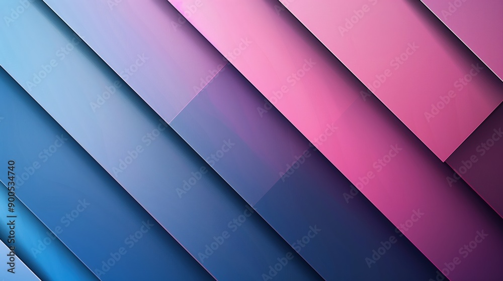 Fototapeta premium Abstract Backgrounds: Blue and pink gradient backdrop with dynamic diagonal stripes. Vector illustration featuring paper-style texture, flat design, minimalistic, backdrop, wallpaper,pattern 