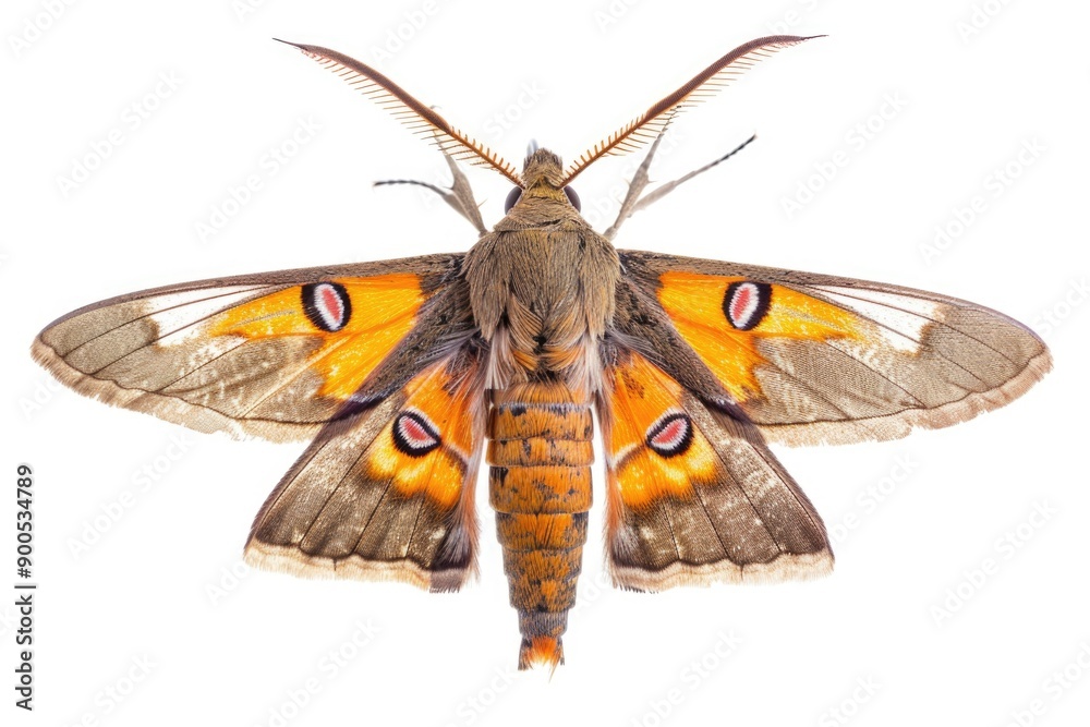 Obraz premium A close-up shot of a moth sitting on a white surface, with a simple and clean background