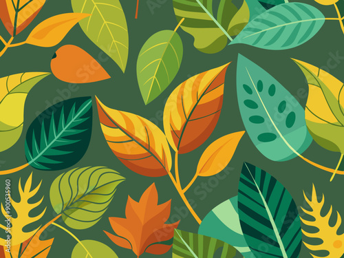 Wallpaper Mural Leaves natural texture background pattern wallpapergraphic design Torontodigital.ca
