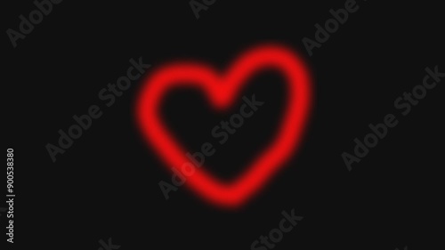 Friendship day, Valentine Days Red Heart Stroke Motion Graphic. 3d Heart flying love loop Animation video with alpha channel.