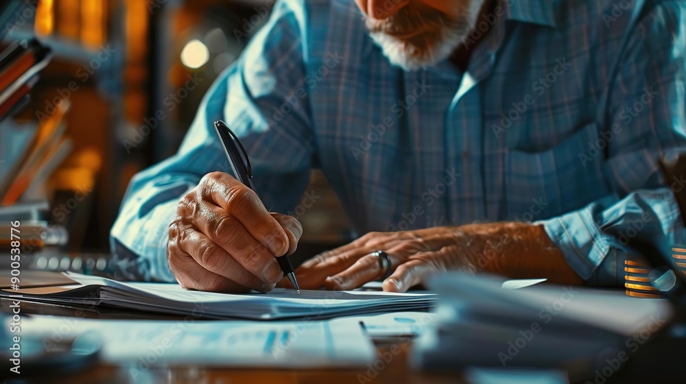 Closeup Photo of an Elderly Man's Hand Writing on Paper Closeup Photo of an Elderly Man's Hand Writing on Paper