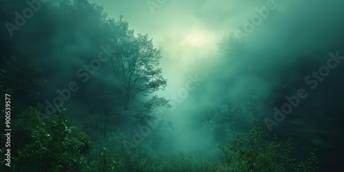 Wallpaper Mural Enchanting Misty Forest Landscape with Lush Greenery Torontodigital.ca