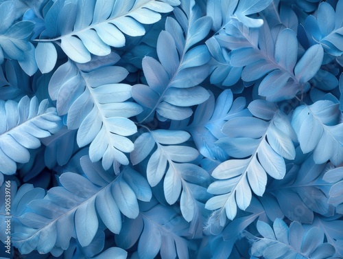 Wallpaper Mural Abstract background of blue leaves with dark intricate shadows Torontodigital.ca