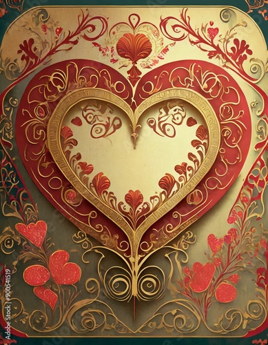 heart with floral pattern