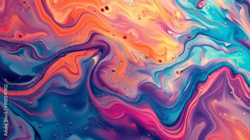 Abstract liquid patterns with dynamic, swirling designs and vibrant colors 