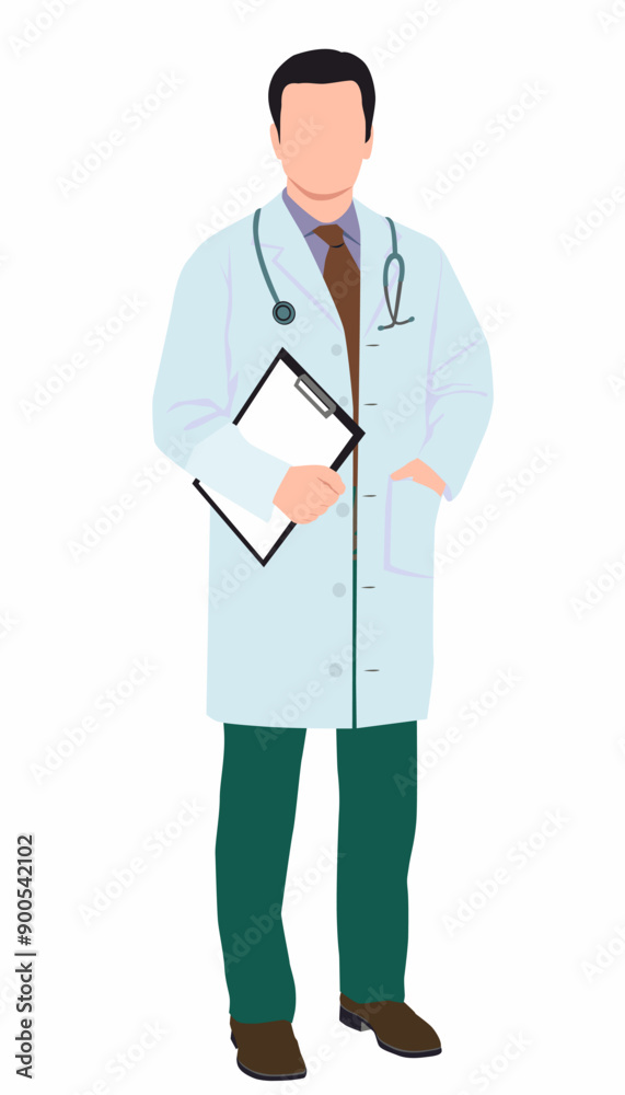 Realistic male doctor character on isolated white background. Therapist, practitioner, dentist, pediatric, healthcare staff. Realistic male doctor character on isolated white background. Therapist, practitioner, dentist, pediatric, healthcare staff.